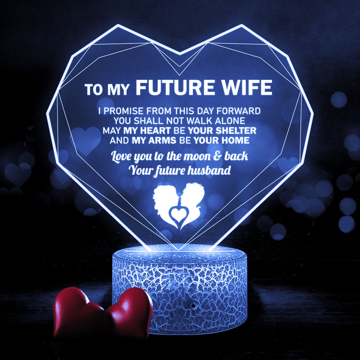 Heart Led Light - Family - To My Future Wife - Love You To The Moon & Back - Glca25008