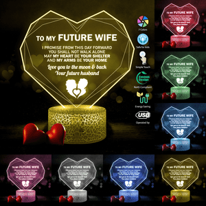 Heart Led Light - Family - To My Future Wife - Love You To The Moon & Back - Glca25008