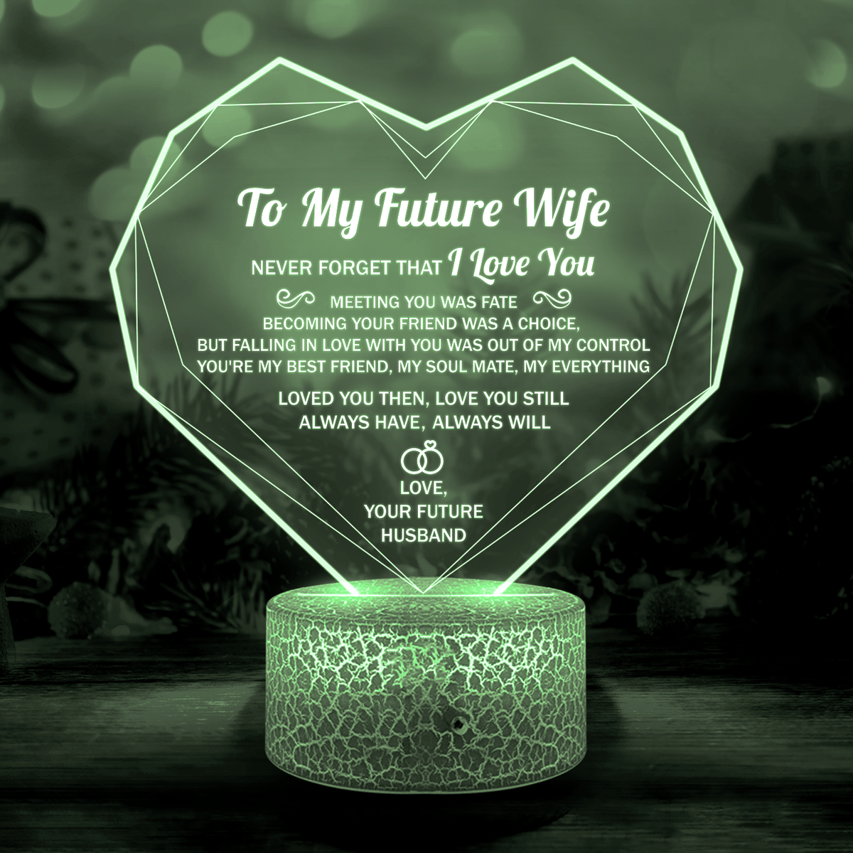 Heart Led Light - Family - To My Future Wife - You're My Best Friend, My Soulmate, My Everything - Glca25007