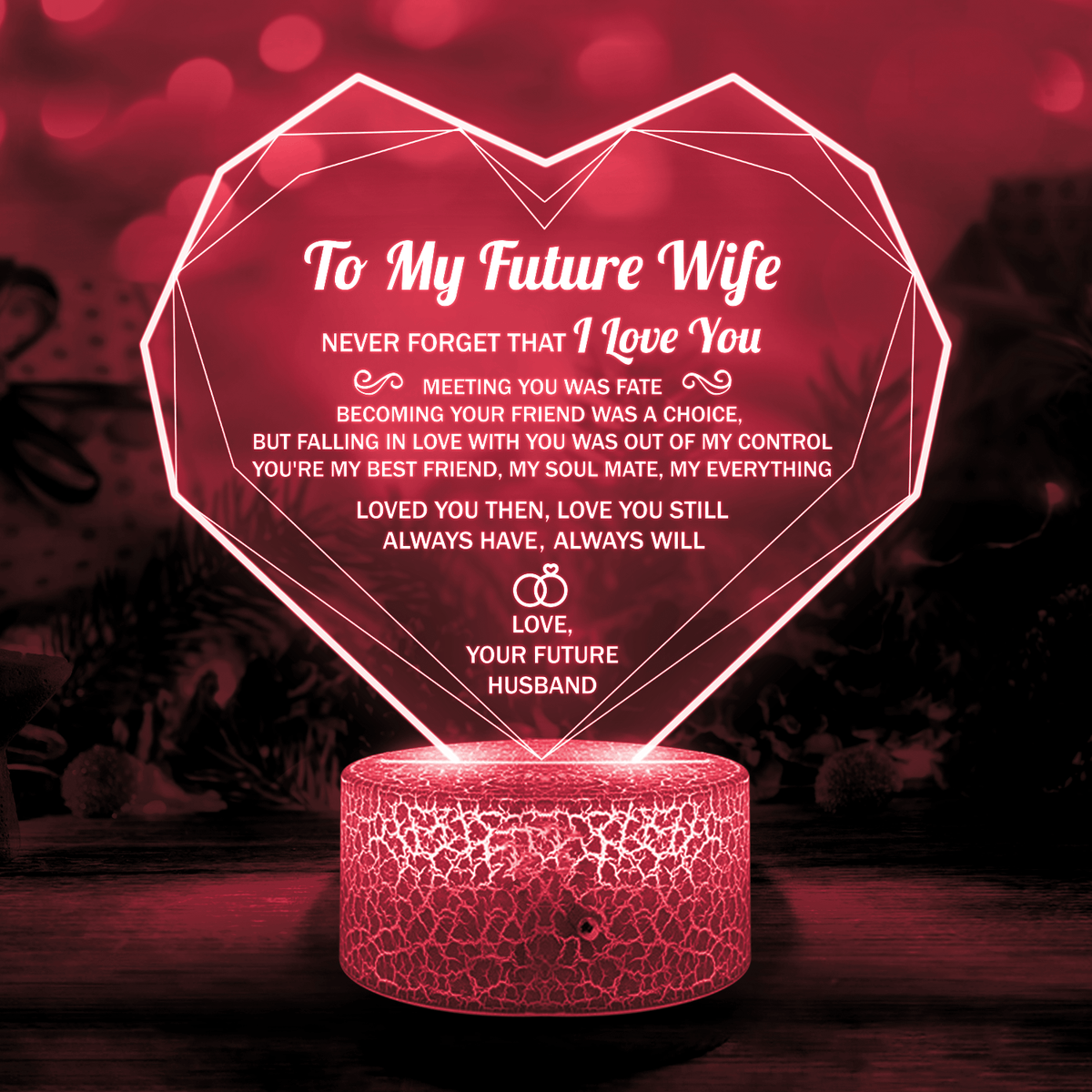 Heart Led Light - Family - To My Future Wife - You're My Best Friend, My Soulmate, My Everything - Glca25007