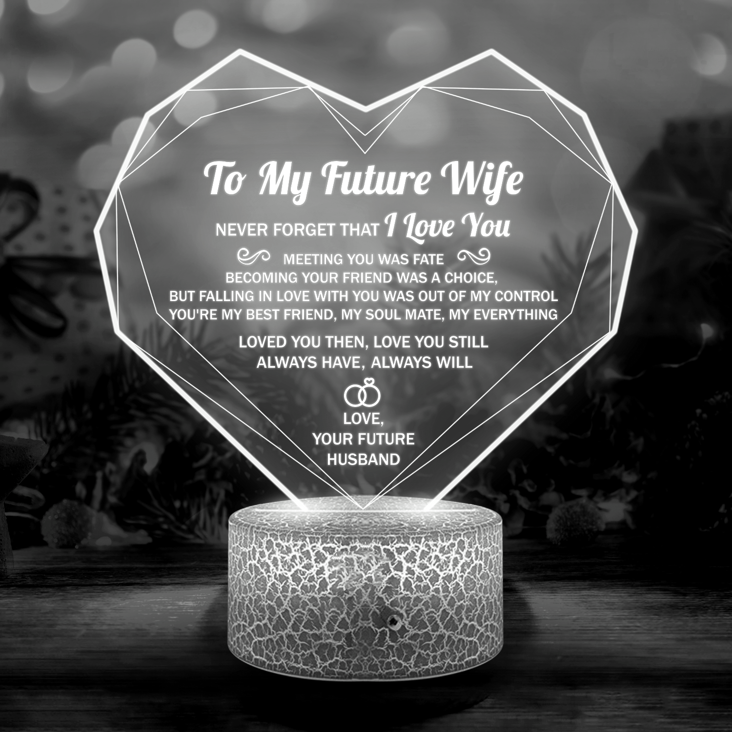 Heart Led Light - Family - To My Future Wife - You're My Best Friend, My Soulmate, My Everything - Glca25007