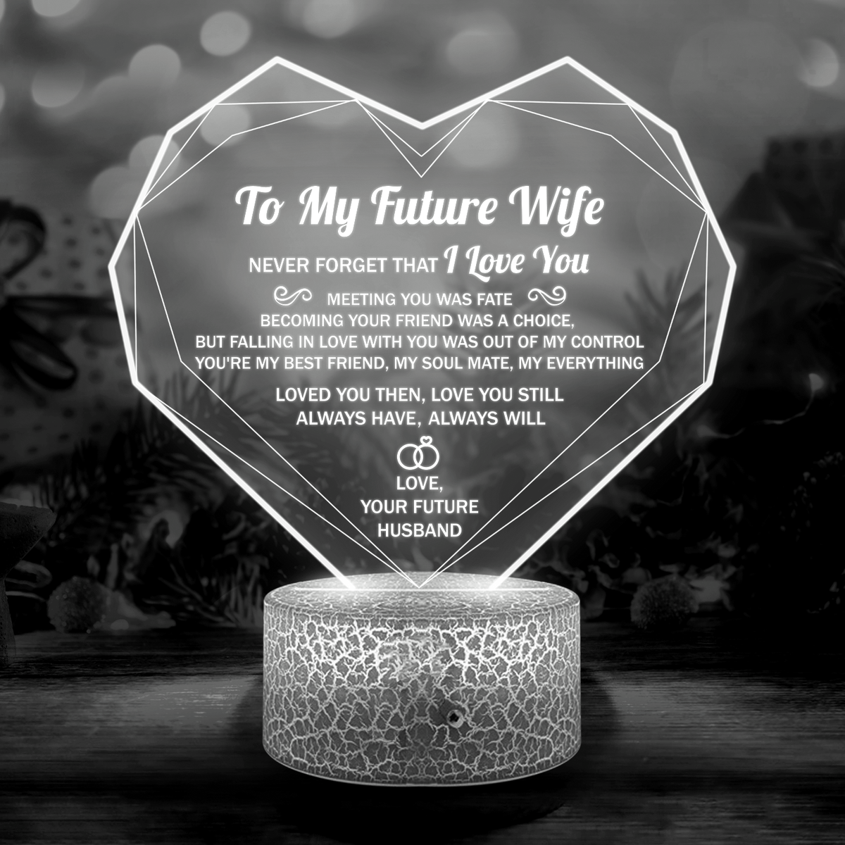 Heart Led Light - Family - To My Future Wife - You're My Best Friend, My Soulmate, My Everything - Glca25007