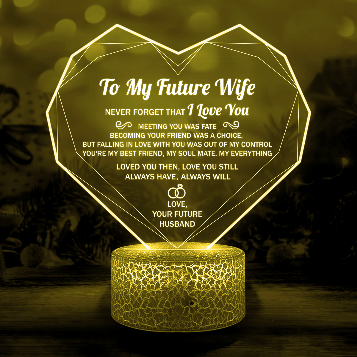 Heart Led Light - Family - To My Future Wife - You're My Best Friend, My Soulmate, My Everything - Glca25007