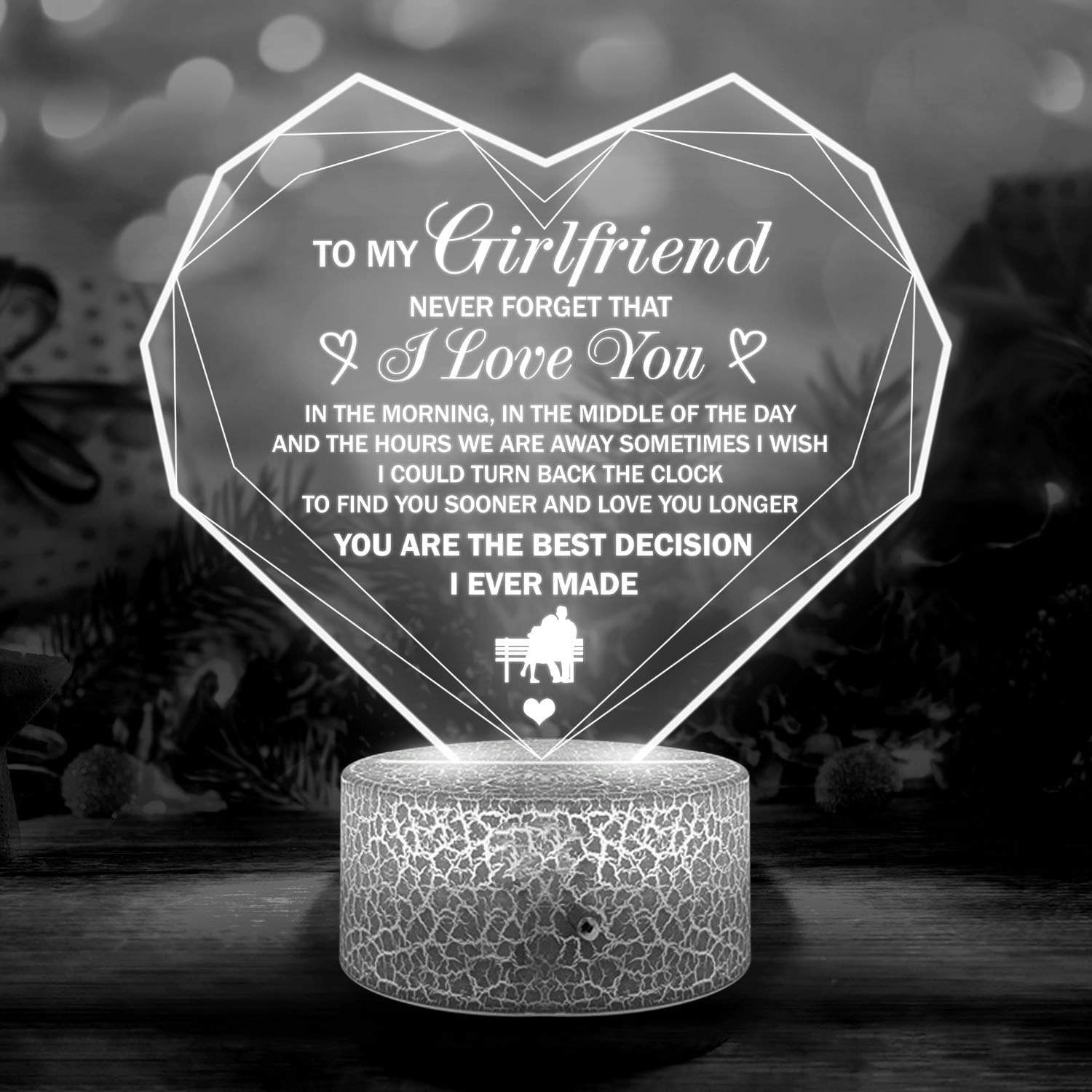 Heart Led Light - Family - To My Girlfriend - Never Forget That I Love You - Glca13006