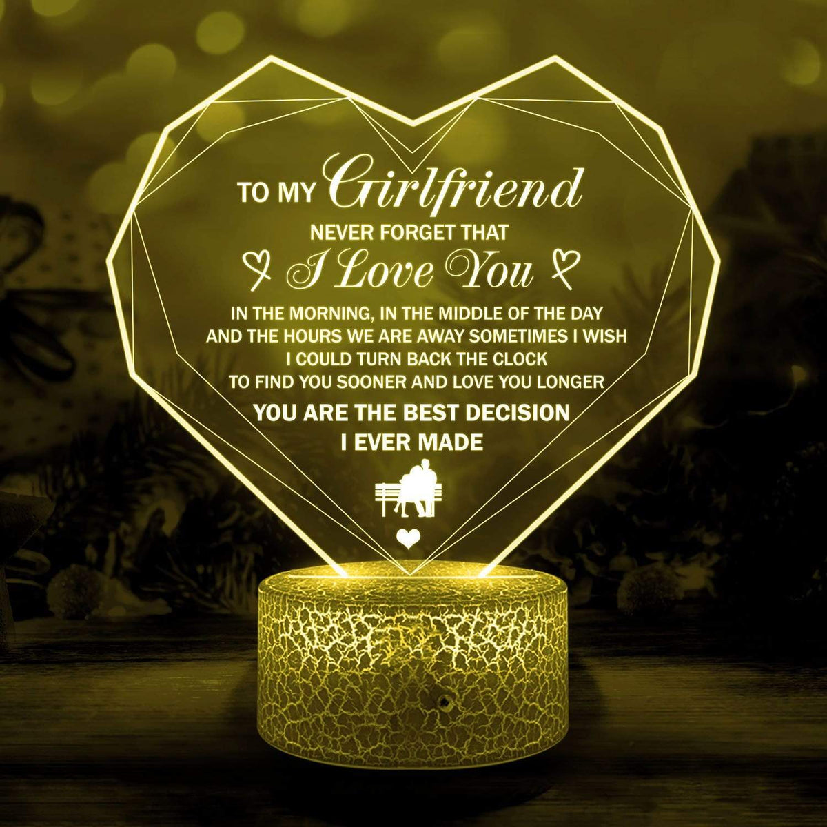 Heart Led Light - Family - To My Girlfriend - Never Forget That I Love You - Glca13006
