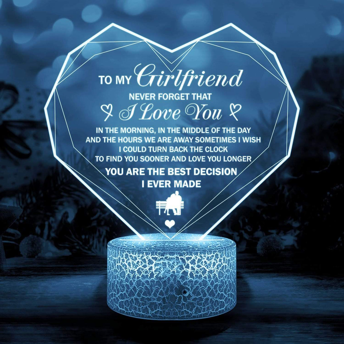 Heart Led Light - Family - To My Girlfriend - Never Forget That I Love You - Glca13006