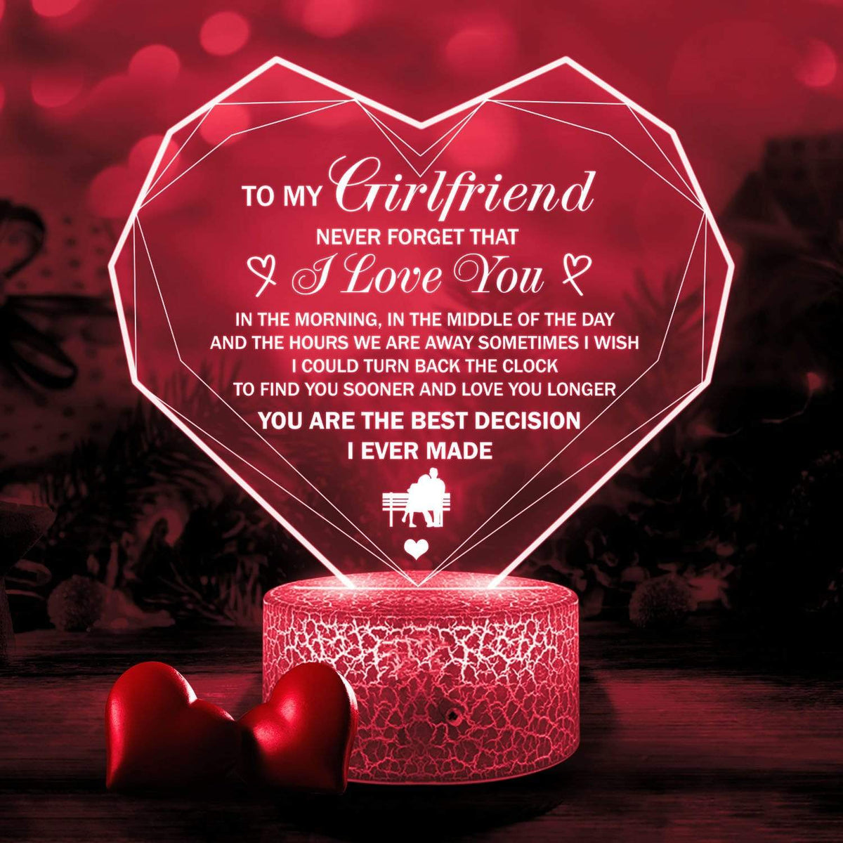 Heart Led Light - Family - To My Girlfriend - Never Forget That I Love You - Glca13006