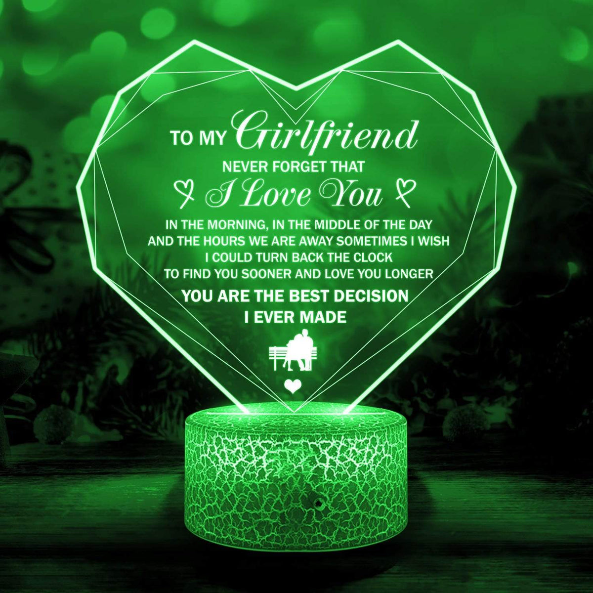 Heart Led Light - Family - To My Girlfriend - Never Forget That I Love You - Glca13006