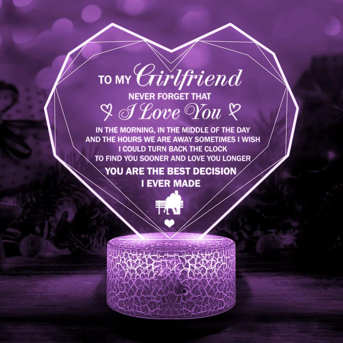 Heart Led Light - Family - To My Girlfriend - Never Forget That I Love You - Glca13006