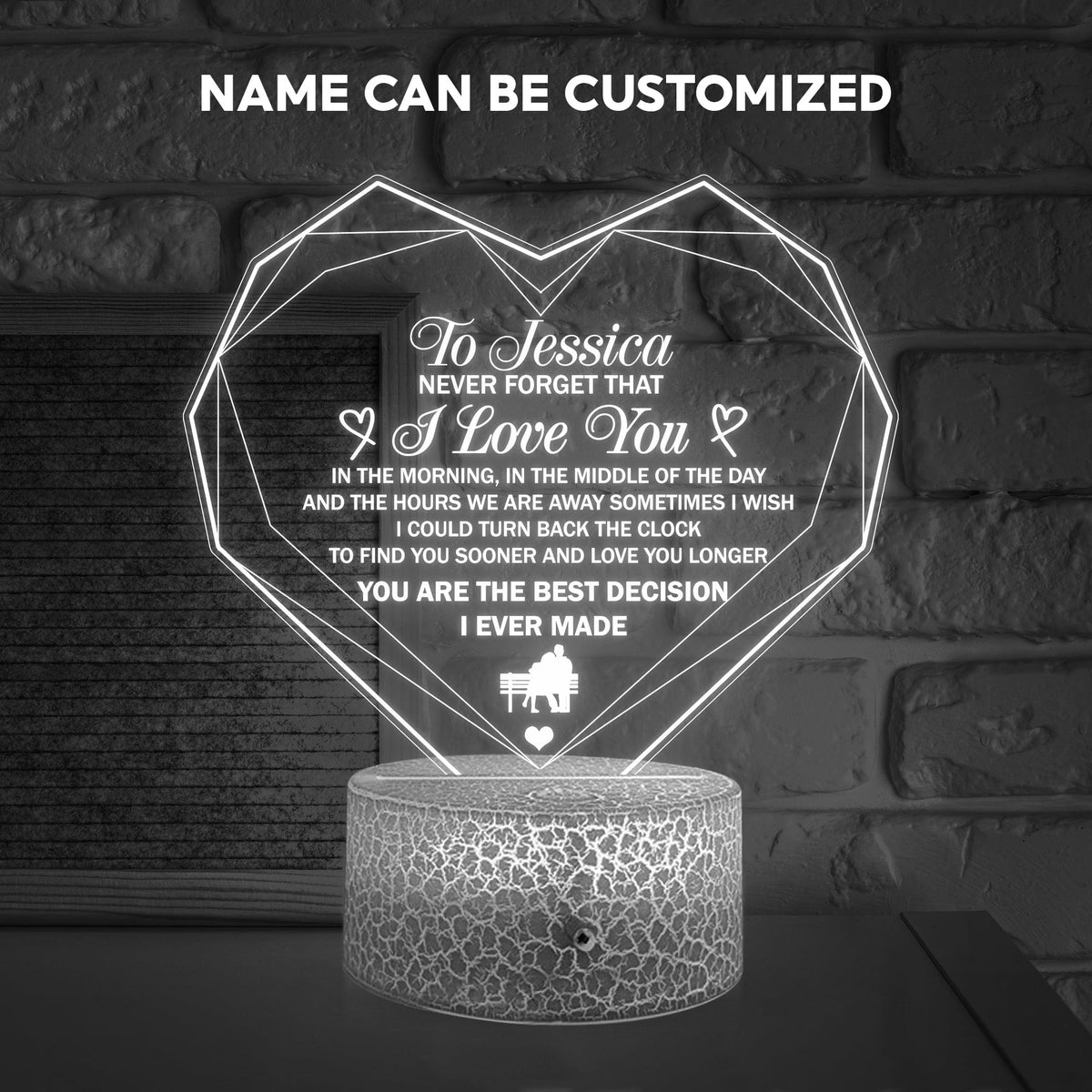 Heart Led Light - Family - To My Girlfriend - Never Forget That I Love You - Glca13006