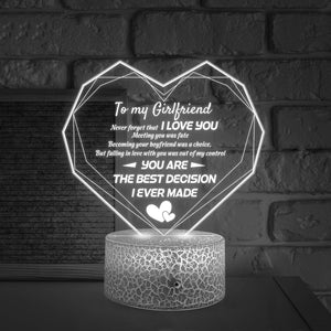 Heart Led Light - Family - To My Girlfriend - You Are The Best Decision I Ever Made - Glca13012