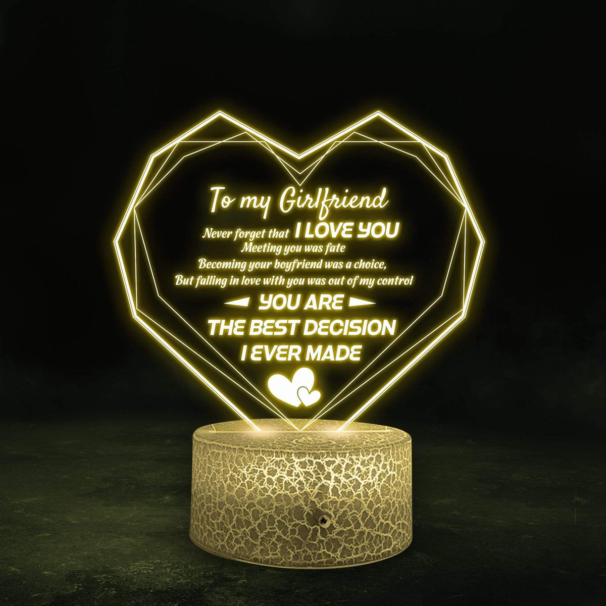 Heart Led Light - Family - To My Girlfriend - You Are The Best Decision I Ever Made - Glca13012