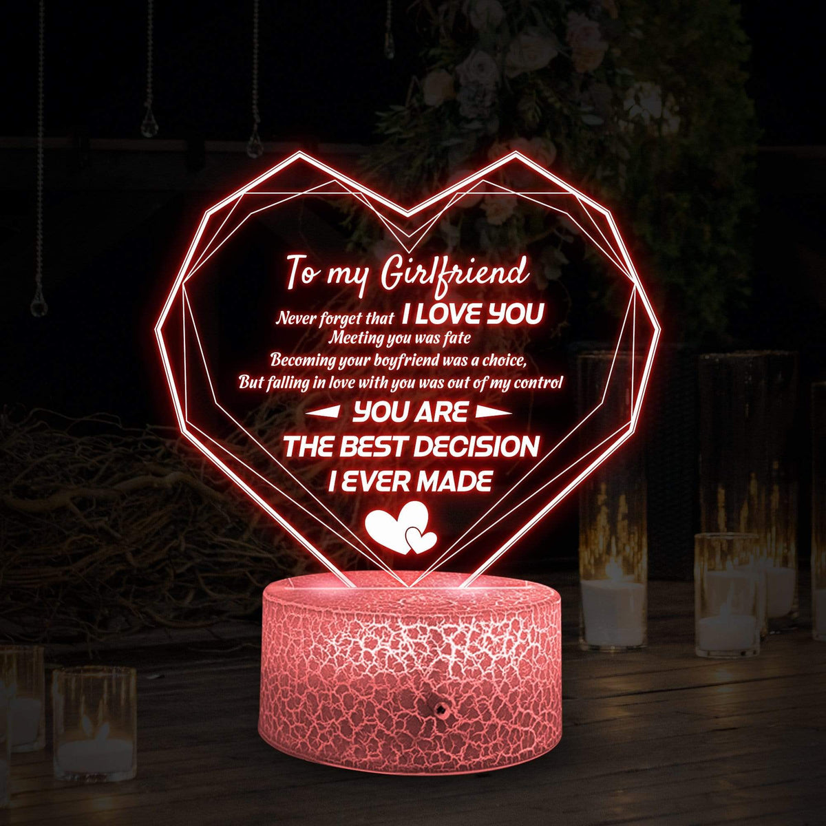 Heart Led Light - Family - To My Girlfriend - You Are The Best Decision I Ever Made - Glca13012