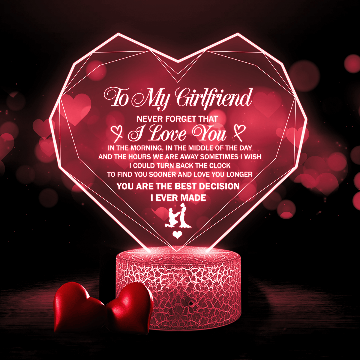 Heart Led Light - Family - To My Girlfriend - You Are The Best Decision I Ever Made - Glca13033