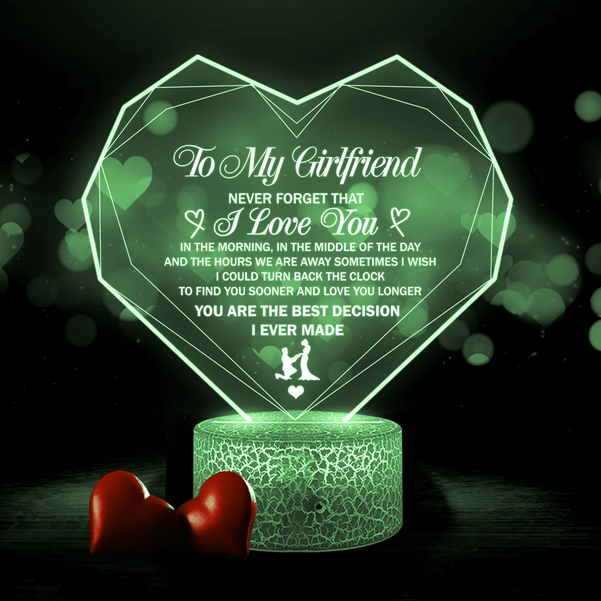 Heart Led Light - Family - To My Girlfriend - You Are The Best Decision I Ever Made - Glca13033