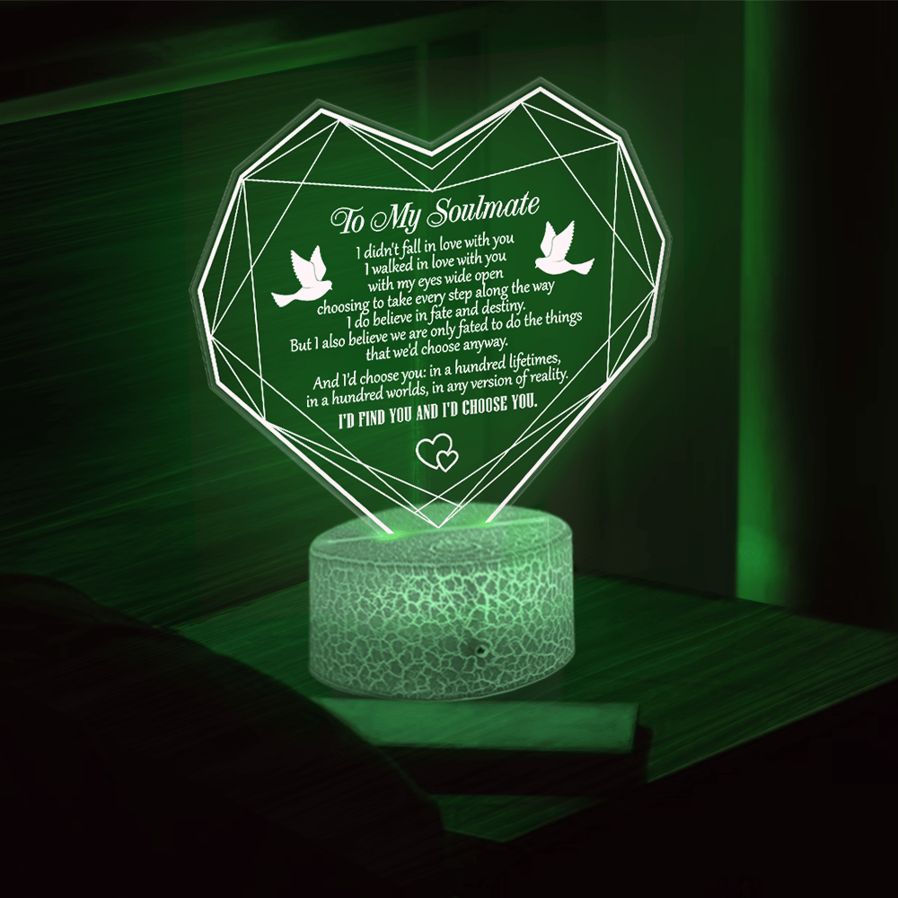 Heart Led Light - Family - To My Soulmate - I'd Choose You In Any Version Of Reality - Glca13019