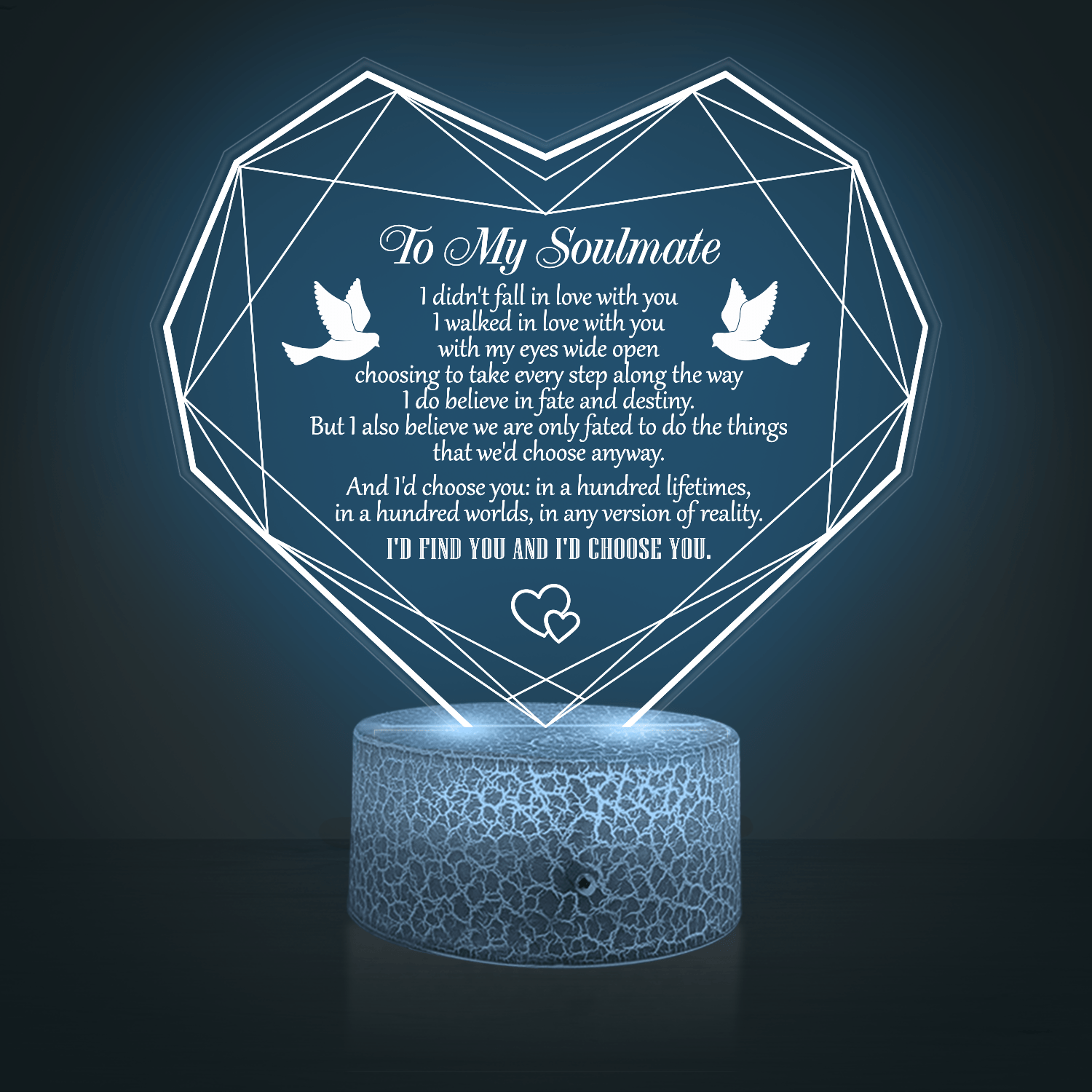 Heart Led Light - Family - To My Soulmate - I'd Choose You In Any Version Of Reality - Glca13019