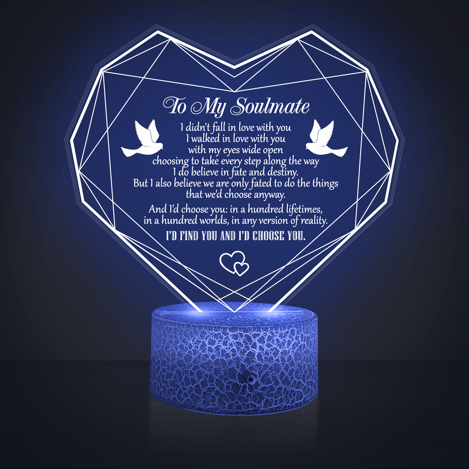Heart Led Light - Family - To My Soulmate - I'd Choose You In Any Version Of Reality - Glca13019