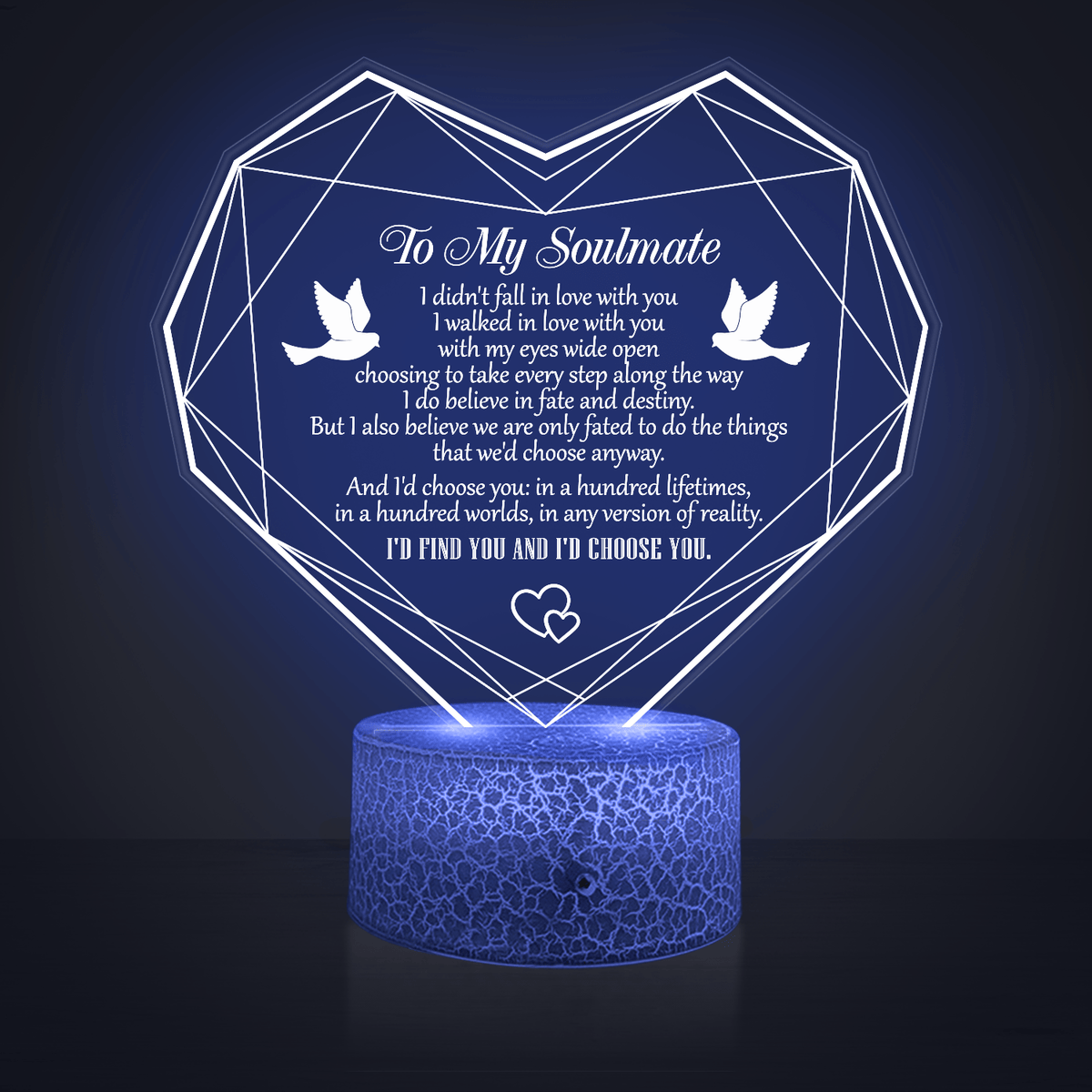 Heart Led Light - Family - To My Soulmate - I'd Choose You In Any Version Of Reality - Glca13019