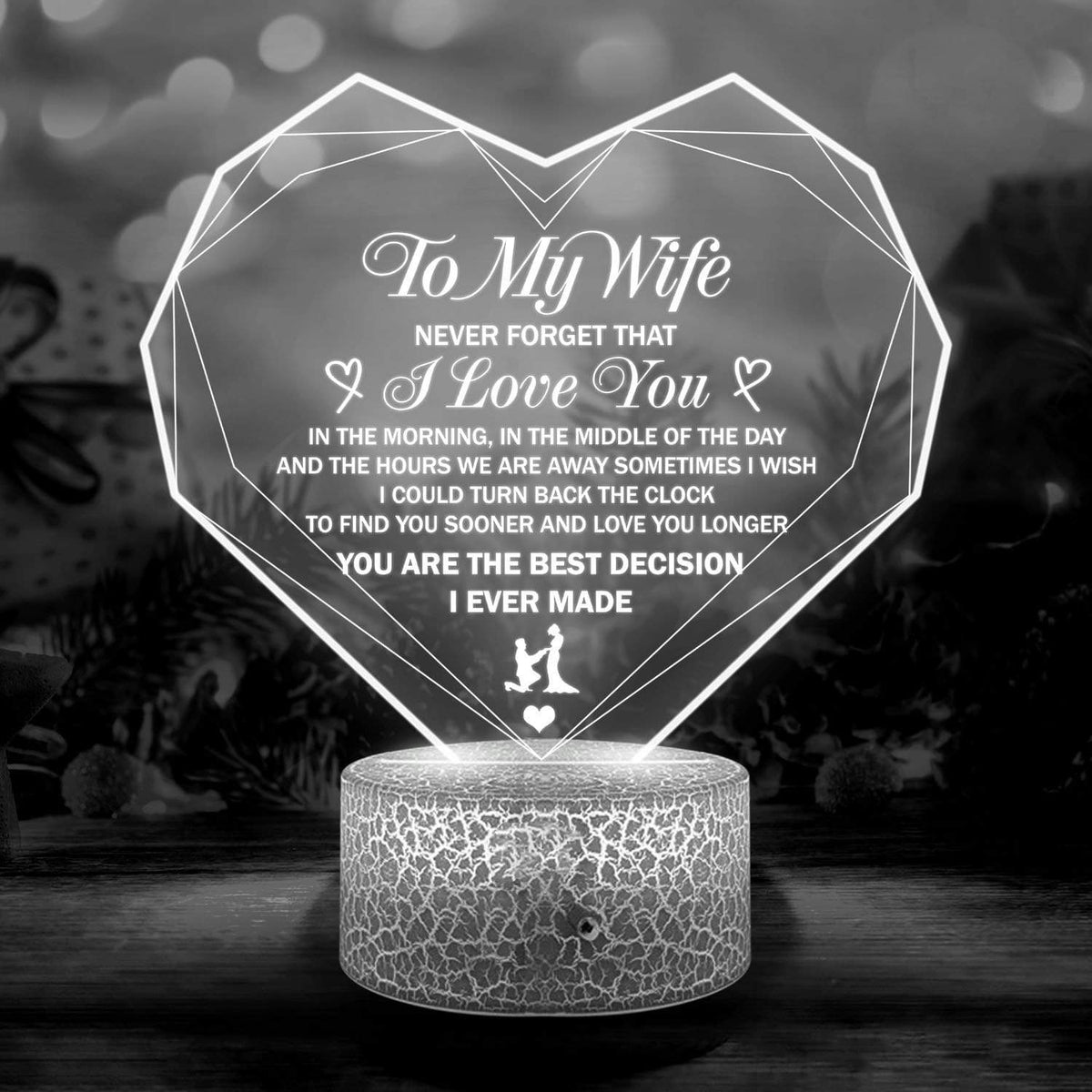 Heart Led Light - Family - To My Wife - Never Forget That I Love You - Glca15002