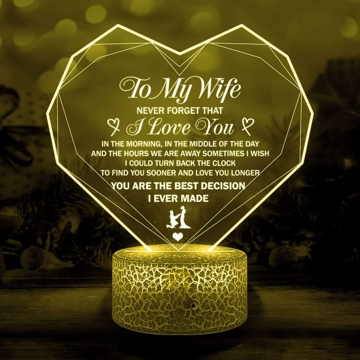 Heart Led Light - Family - To My Wife - Never Forget That I Love You - Glca15002
