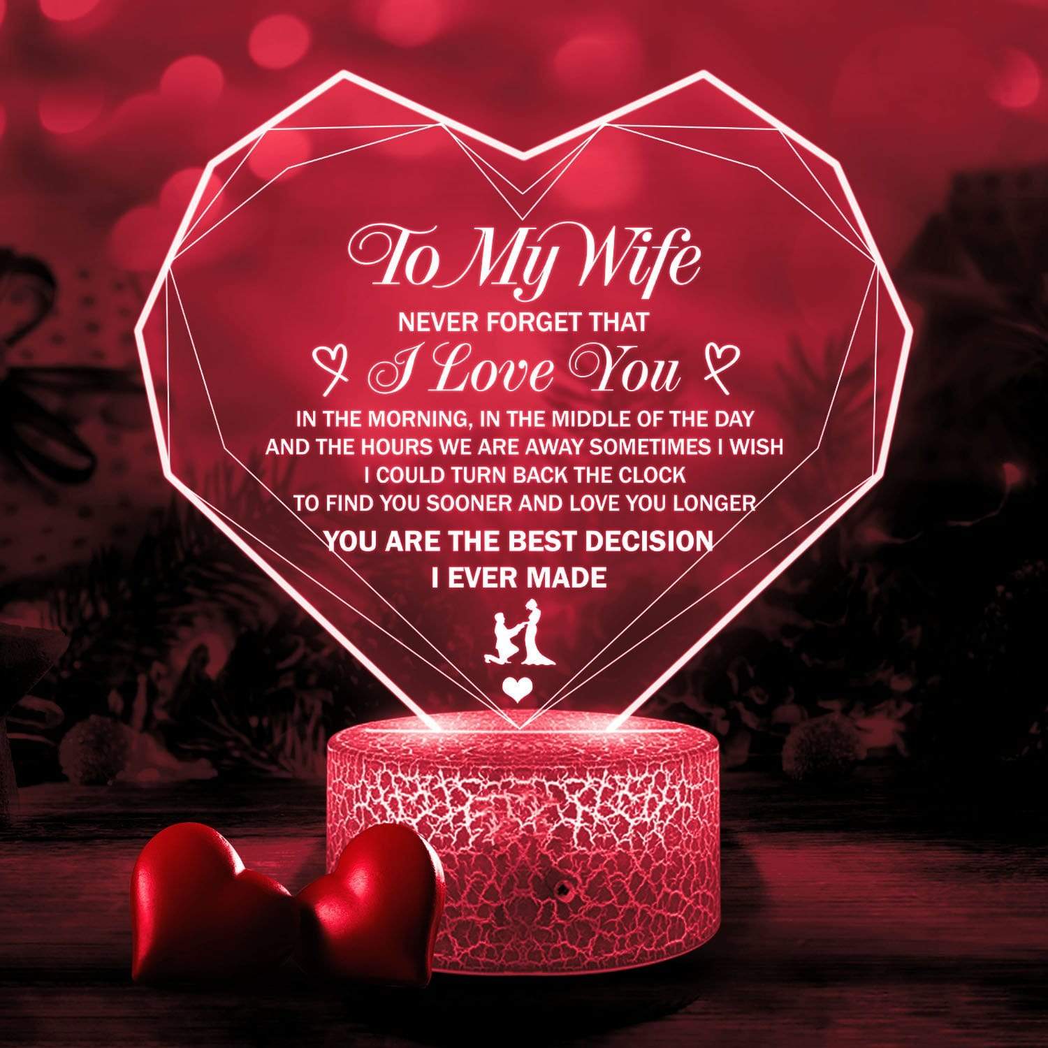 Heart Led Light - Family - To My Wife - Never Forget That I Love You - Glca15002