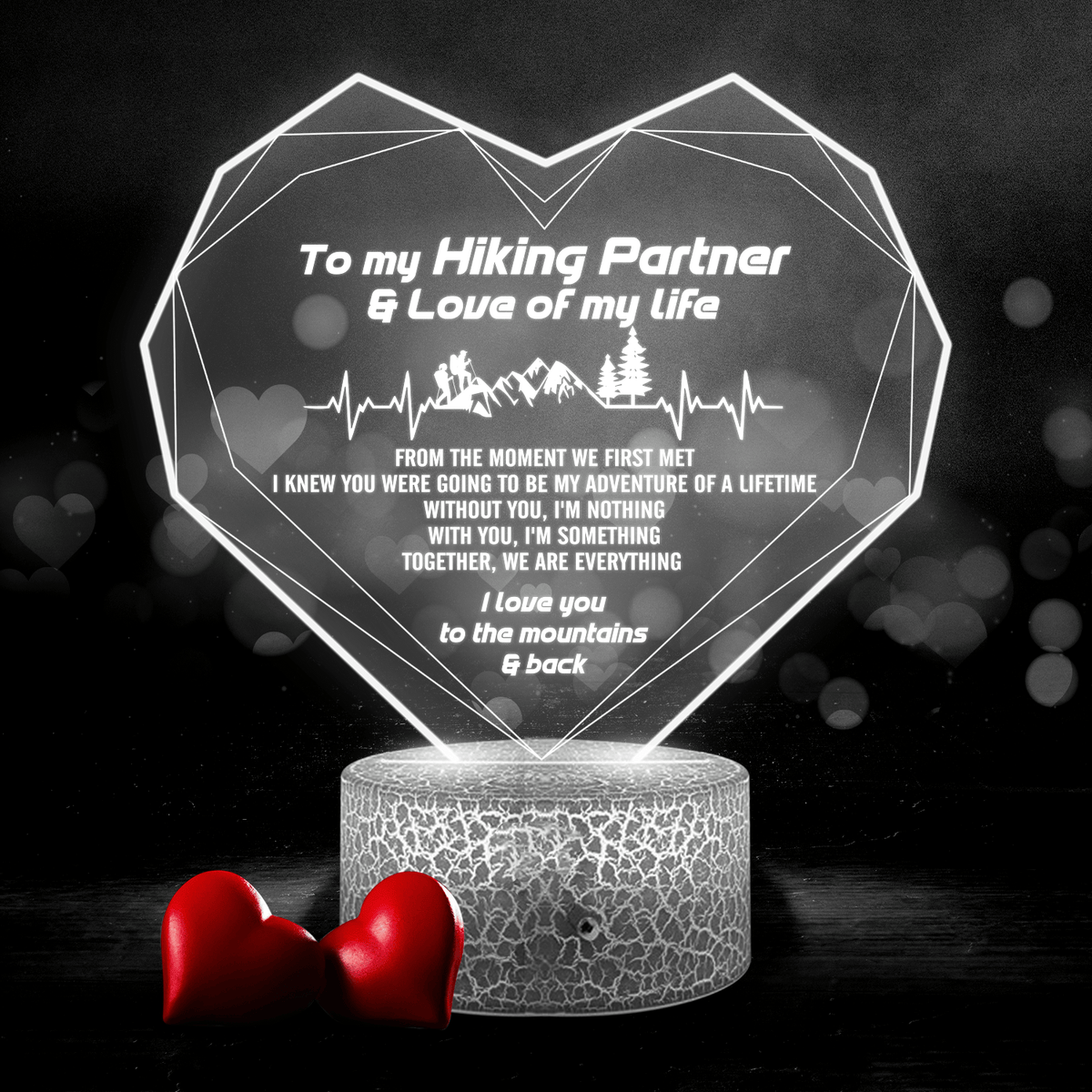 Heart Led Light - Hiking - To My Hiking Partner - Together, We Are Everything - Glca13029