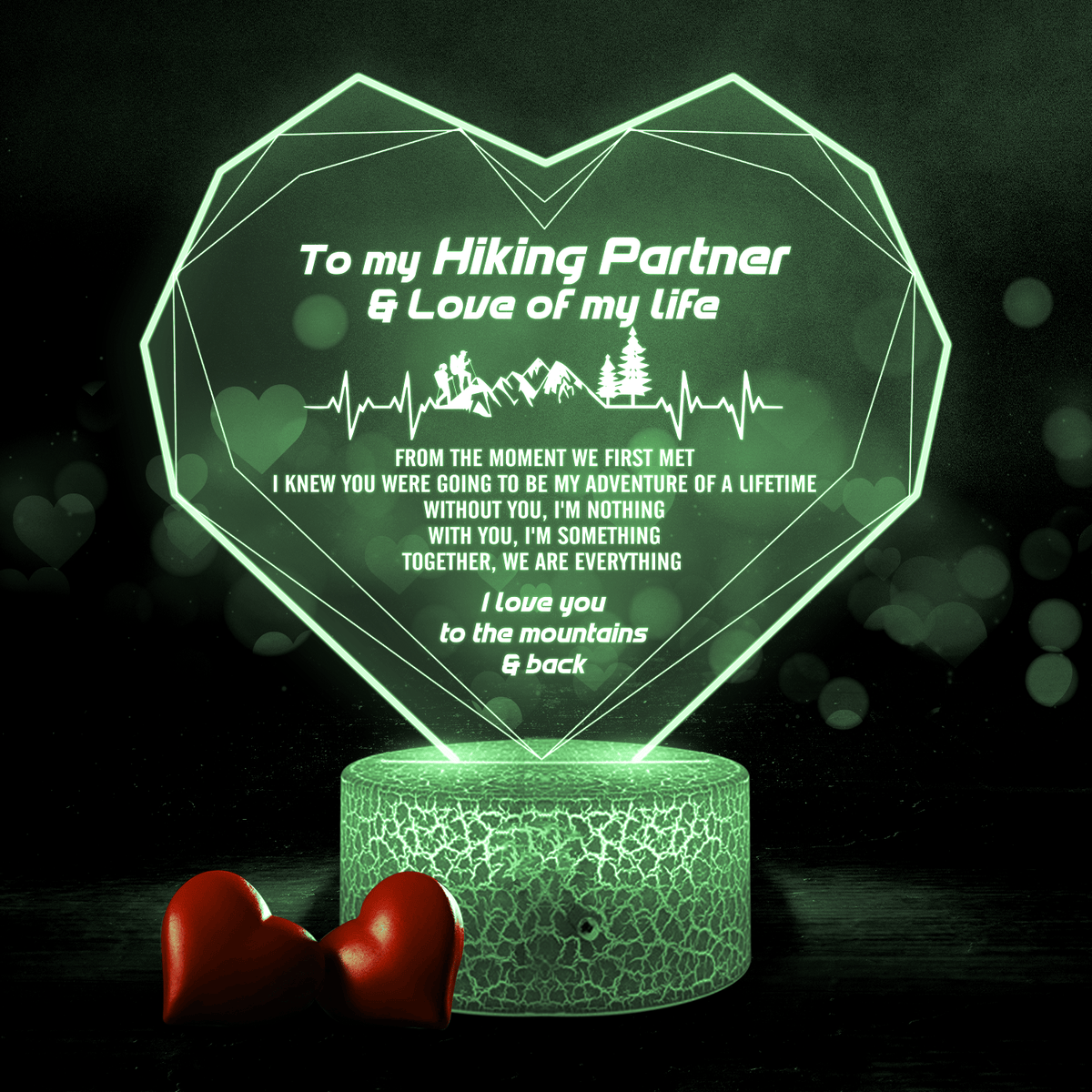 Heart Led Light - Hiking - To My Hiking Partner - Together, We Are Everything - Glca13029
