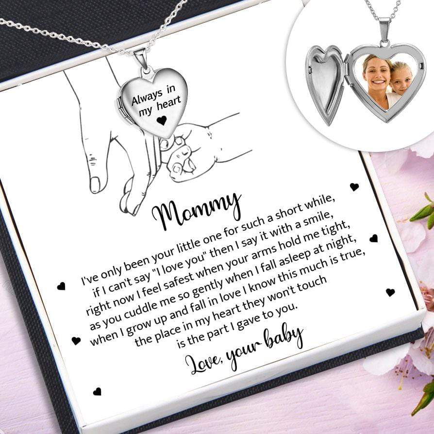 Heart Locket Necklace - Family - Mom To Be - When I Grow Up And Fall In Love I Know This Much Is True - Gnzm19018