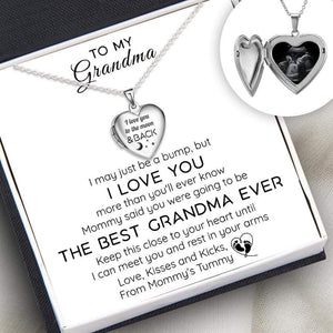 Heart Locket Necklace - Family - To My Grandma - From Pregnant Daughter - The Best Grandma Ever - Gnzm21001