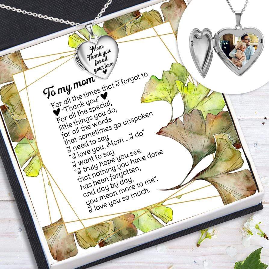 Heart Locket Necklace - Family - To My Mom - I Love You So Much - Gnzm19006