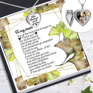 Heart Locket Necklace - Family - To My Mom - I Love You So Much - Gnzm19006