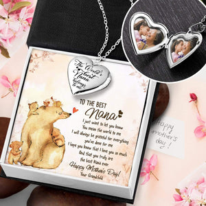 Heart Locket Necklace - Family - To My Nana - Happy Mother's Day - Gnzm21003
