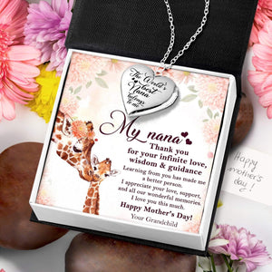 Heart Locket Necklace - Family - To My Nana - Happy Mother's Day - Gnzm21005