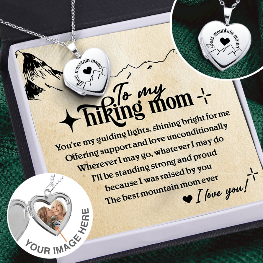 Heart Locket Necklace - Hiking - To My Mom - The Best Mountain Mom - Gnzm19026