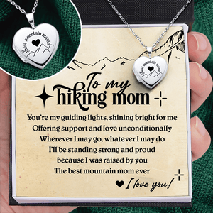 Heart Locket Necklace - Hiking - To My Mom - The Best Mountain Mom - Gnzm19026