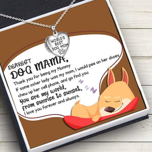 Heart Locket Necklace - To My Dog Mama - I Love You Forever And Always - Gnzm19015
