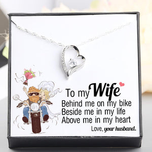 Heart Necklace - From Biker Husband to his Wife - Behind me on my bike  - Gnr15011