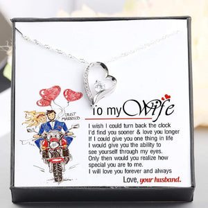 Heart Necklace - From Biker Husband to his Wife - I wish I could turn back the clock   - Gnr15012