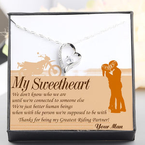 Heart Necklace - From Biker to his Girlfriend or Wife - Thanks for being my Greatest Riding Partner - Gnr15023