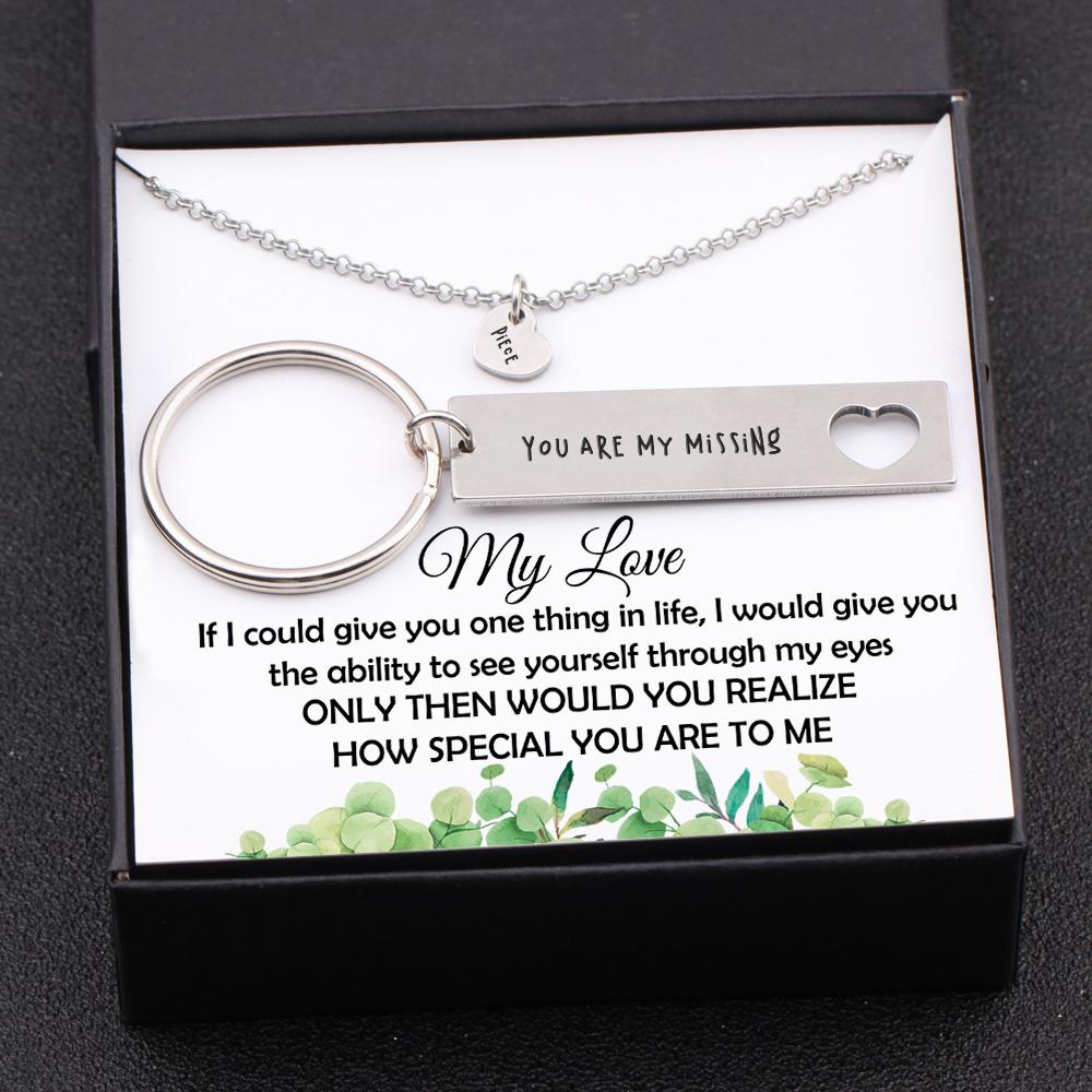 Heart Necklace & Keychain Gift Set - My Love - How Special You Are To Me -  Gnc26012