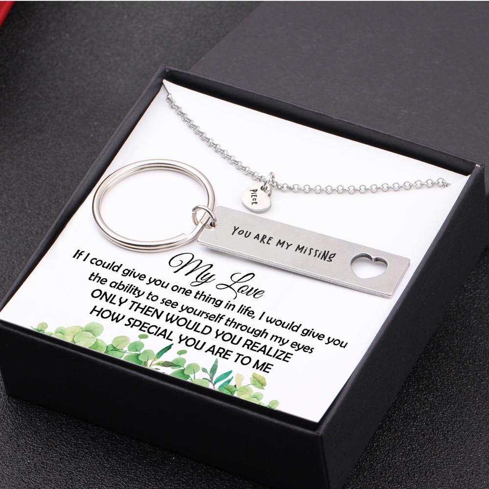 Heart Necklace & Keychain Gift Set - My Love - How Special You Are To Me -  Gnc26012