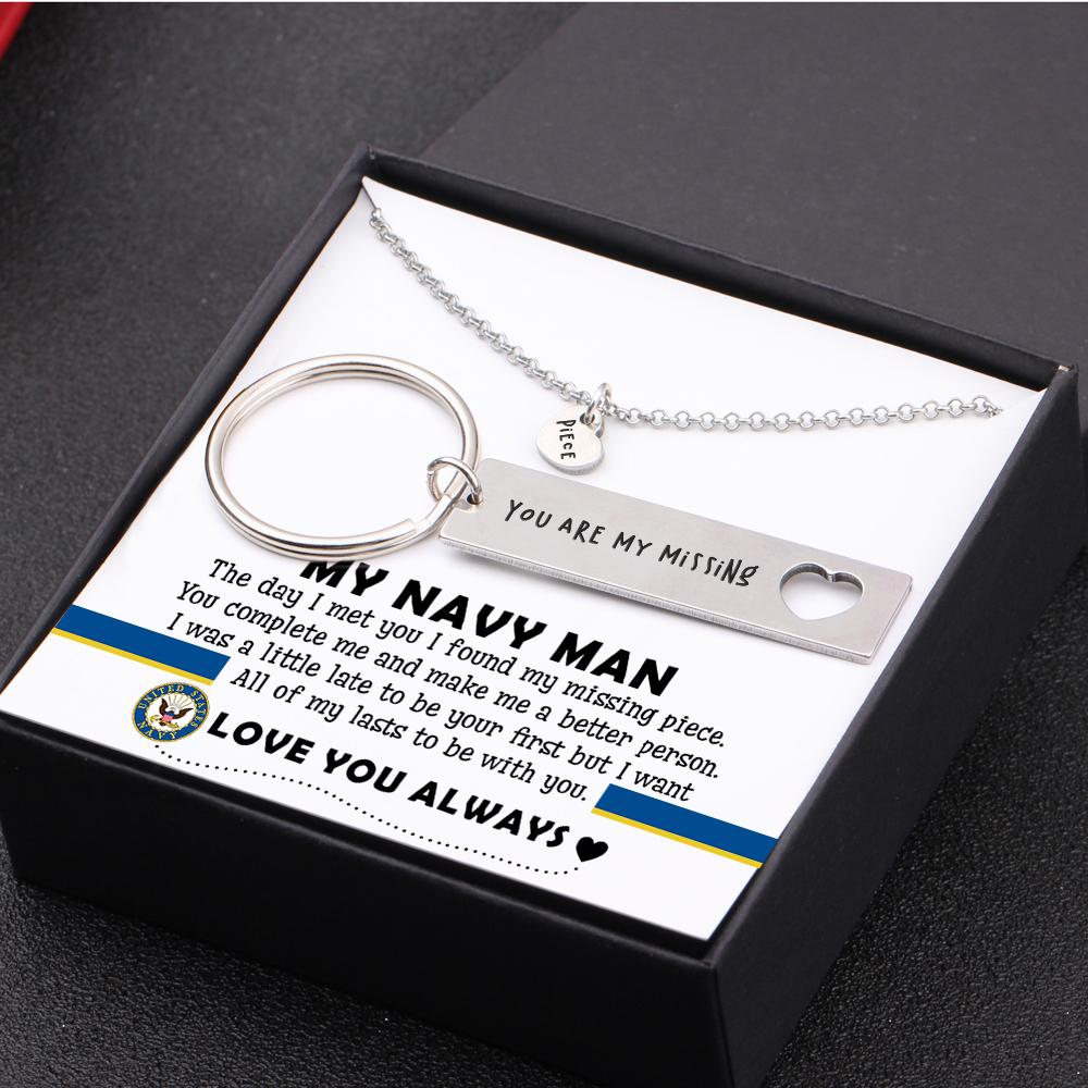 Heart Necklace & Keychain Gift Set - Fishing Lovers - To My Man - You -  Wrapsify