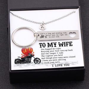 Heart Necklace & Keychain Gift Set - My Wife - I Could Just Tell I Love You - Gnc15007