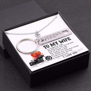 Heart Necklace & Keychain Gift Set - My Wife - I Could Just Tell I Love You - Gnc15007