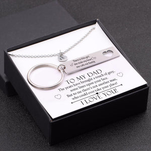Heart Necklace & Keychain Gift Set - This Girl Stole My Heart, She Calls Me Daddy - Gnc18003