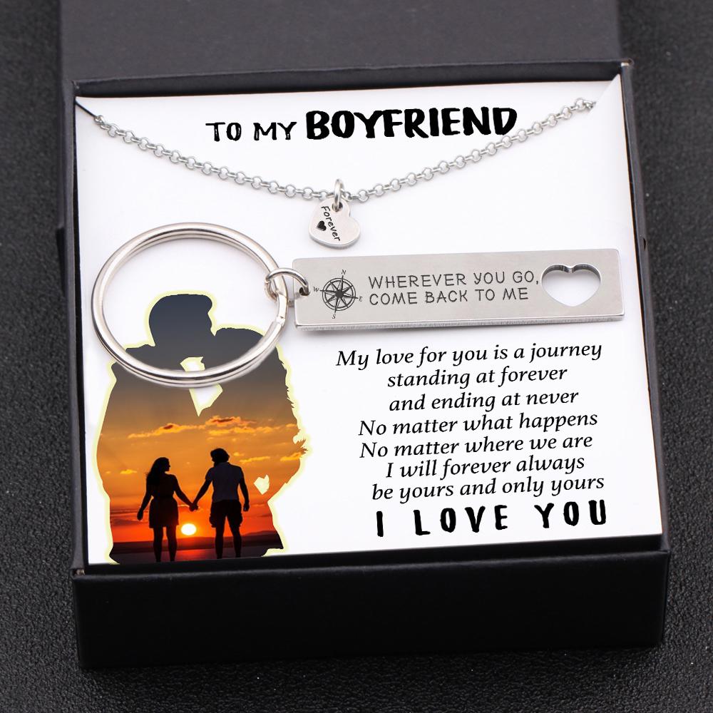 Heart Necklace & Keychain Gift Set - Fishing Lovers - To My Man - You -  Wrapsify