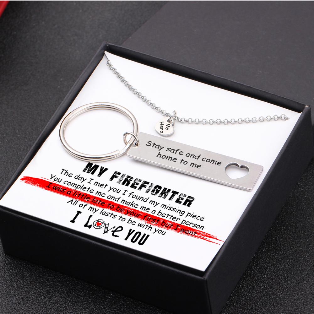 Heart Necklace & Keychain Gift Set - Fishing Lovers - To My Man - You -  Wrapsify