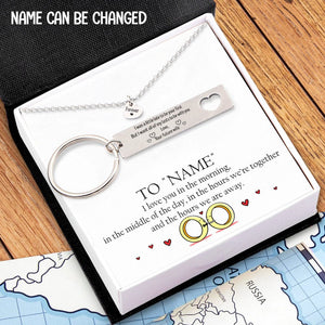 Heart Necklace & Keychain Gift Set - To My Future Husband, I Want All Of My Lasts To Be With You - Gnc24001