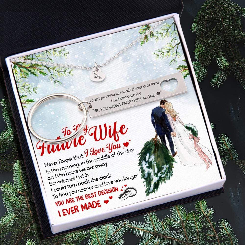 Heart Necklace & Keychain Gift Set - To My Future Wife - Never Forget That I Love You - Gnc25011